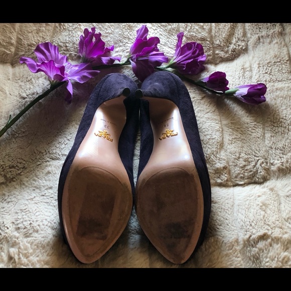 Prada Purple Suede PeepToe Platform Heel,Size-39(9 - Picture 14 of 15